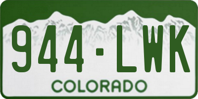 CO license plate 944LWK