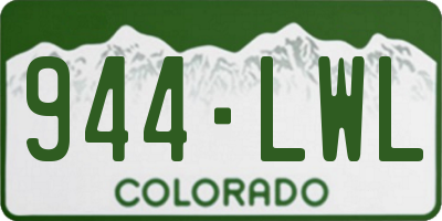 CO license plate 944LWL