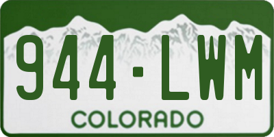CO license plate 944LWM