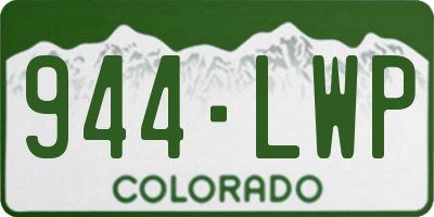 CO license plate 944LWP