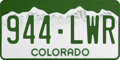 CO license plate 944LWR