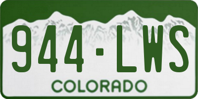 CO license plate 944LWS