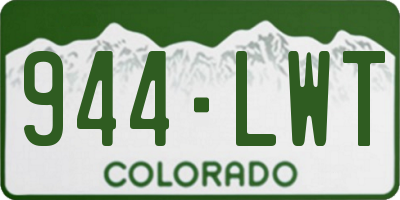 CO license plate 944LWT