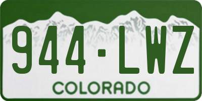 CO license plate 944LWZ