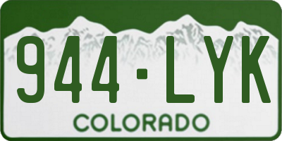 CO license plate 944LYK