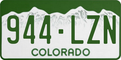 CO license plate 944LZN