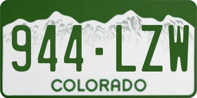 CO license plate 944LZW
