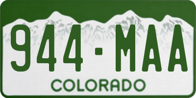 CO license plate 944MAA