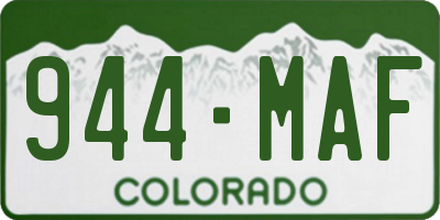 CO license plate 944MAF