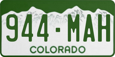 CO license plate 944MAH