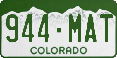 CO license plate 944MAT
