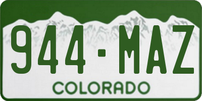 CO license plate 944MAZ
