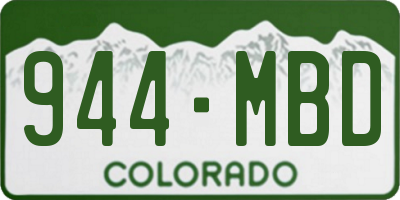 CO license plate 944MBD