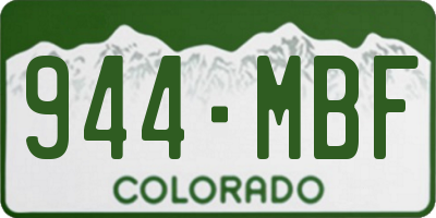 CO license plate 944MBF