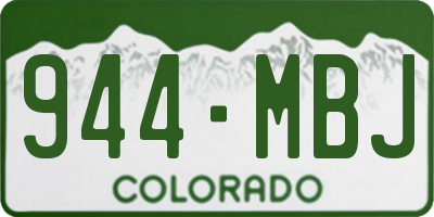 CO license plate 944MBJ