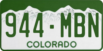 CO license plate 944MBN