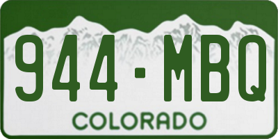 CO license plate 944MBQ