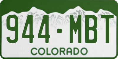 CO license plate 944MBT