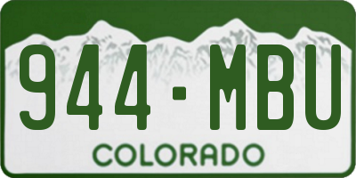CO license plate 944MBU