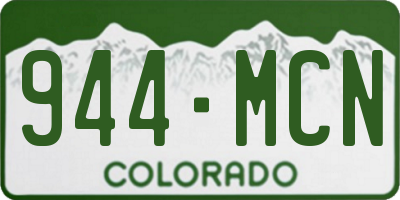 CO license plate 944MCN