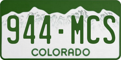 CO license plate 944MCS
