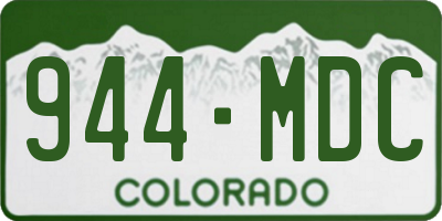 CO license plate 944MDC