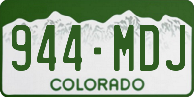 CO license plate 944MDJ