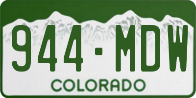 CO license plate 944MDW