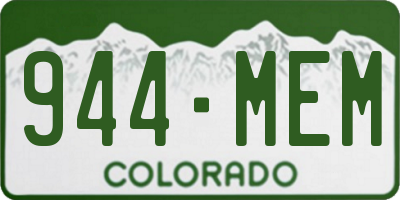 CO license plate 944MEM