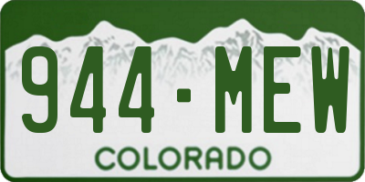 CO license plate 944MEW