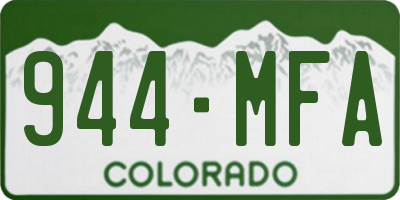 CO license plate 944MFA