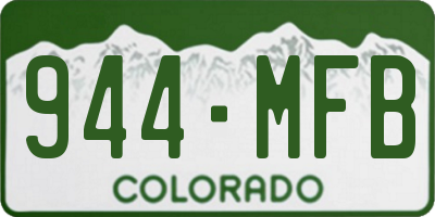 CO license plate 944MFB