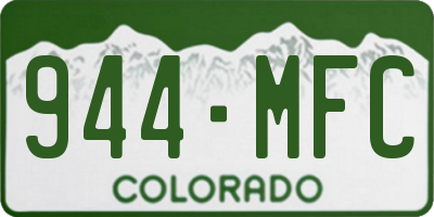 CO license plate 944MFC