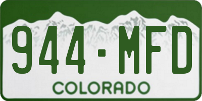 CO license plate 944MFD
