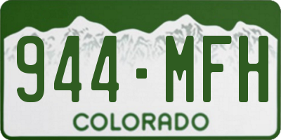 CO license plate 944MFH