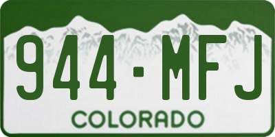 CO license plate 944MFJ