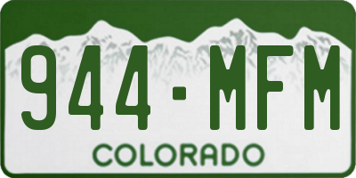 CO license plate 944MFM