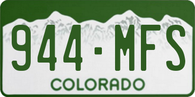 CO license plate 944MFS