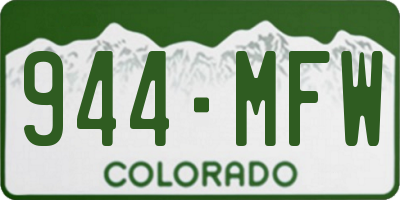 CO license plate 944MFW