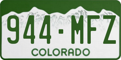 CO license plate 944MFZ