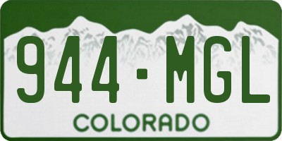 CO license plate 944MGL