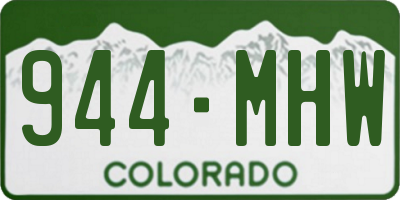 CO license plate 944MHW