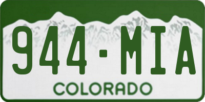 CO license plate 944MIA