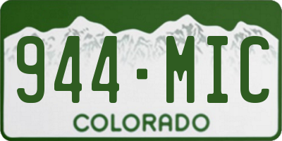 CO license plate 944MIC