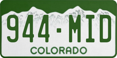 CO license plate 944MID