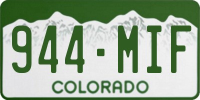 CO license plate 944MIF