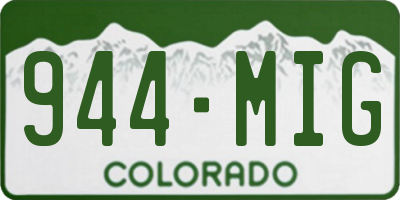CO license plate 944MIG