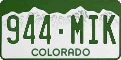 CO license plate 944MIK