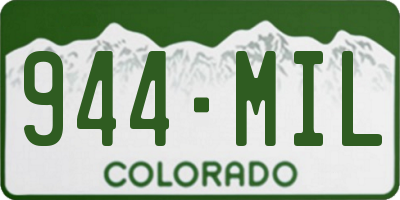 CO license plate 944MIL