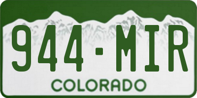CO license plate 944MIR